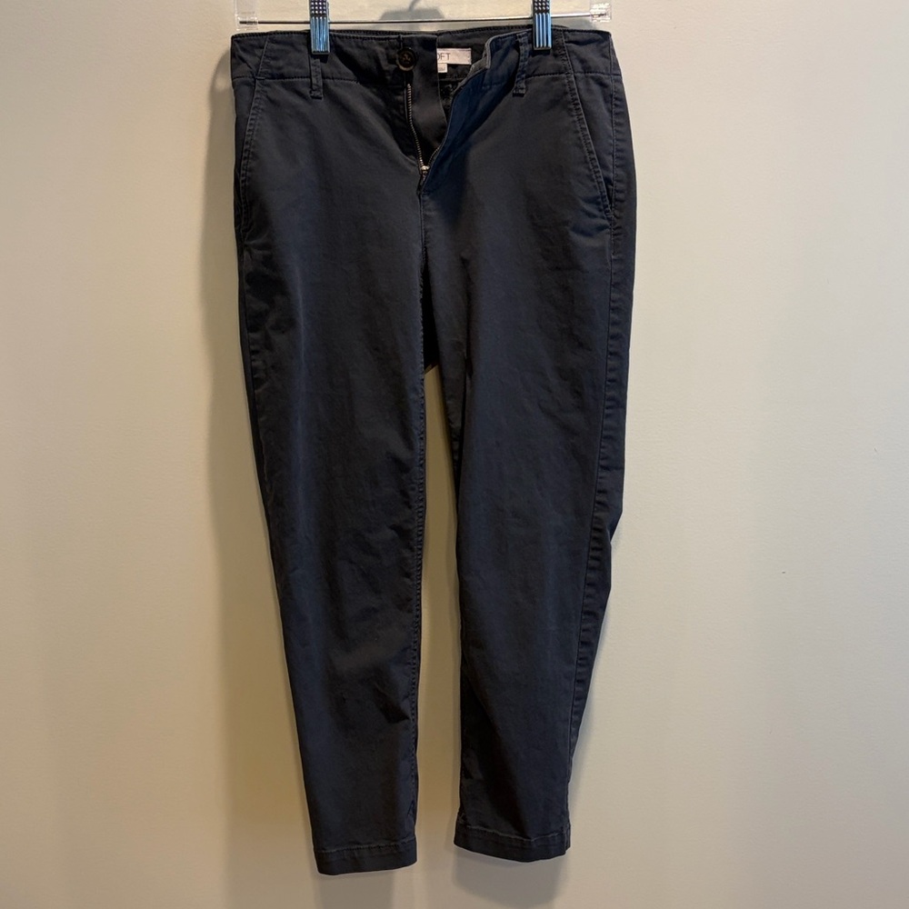 Loft Gray Monroe Slim Pants, 00P